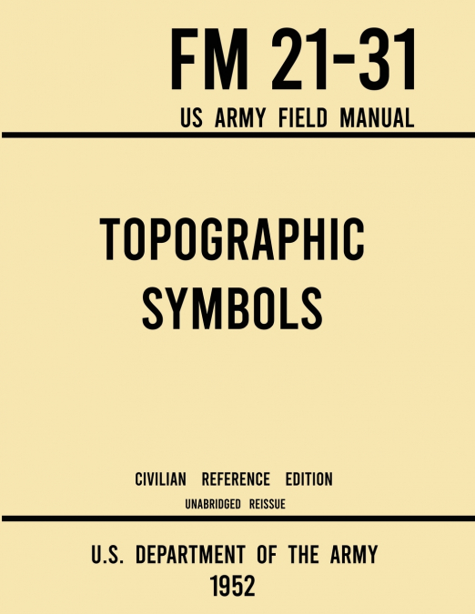 TOPOGRAPHIC SYMBOLS - FM 21-31 US ARMY FIELD MANUAL (1952 CI