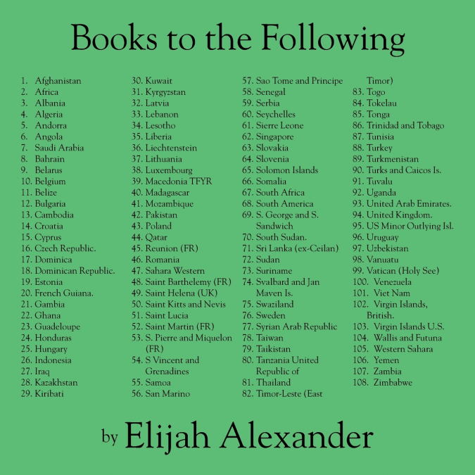 BOOKS TO THE FOLLOWING