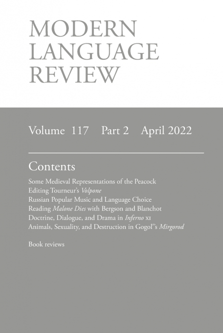 MODERN LANGUAGE REVIEW (119.2) APRIL 2024