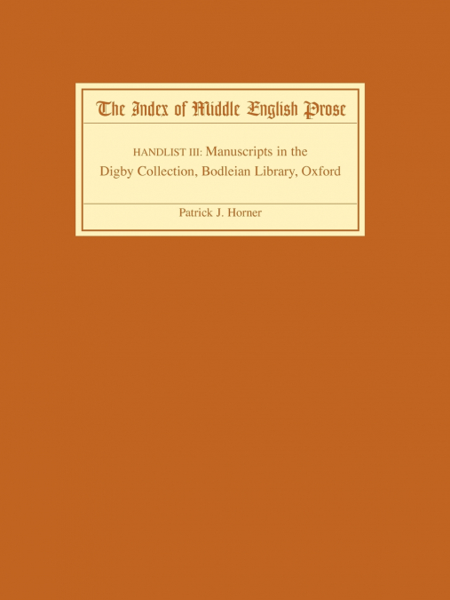 THE INDEX OF MIDDLE ENGLISH PROSE