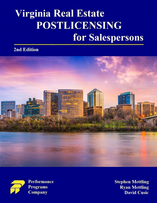 VIRGINIA REAL ESTATE POSTLICENSING FOR SALESPERSONS