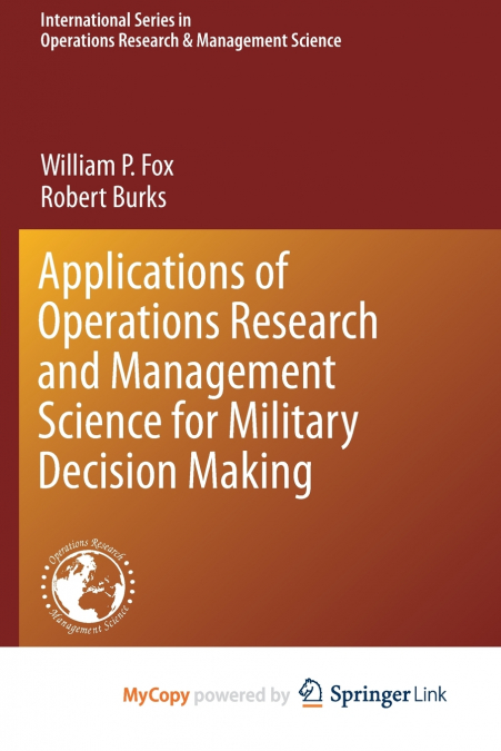 APPLICATIONS OF OPERATIONS RESEARCH AND MANAGEMENT SCIENCE F