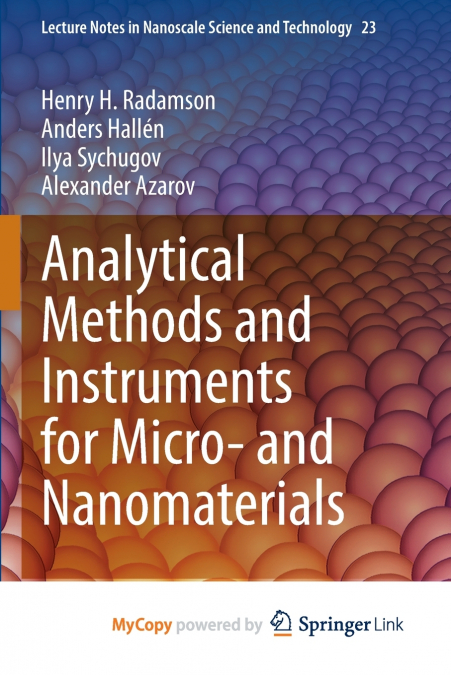 ANALYTICAL METHODS AND INSTRUMENTS FOR MICRO- AND NANOMATERI