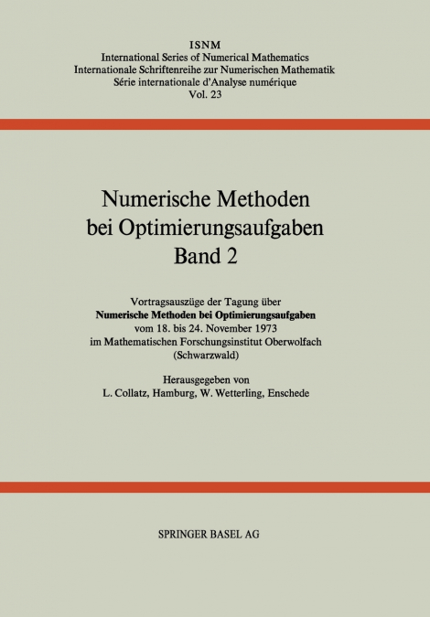 NUMERISCHE METHODEN BEI OPTIMIERUNGSAUFGABEN