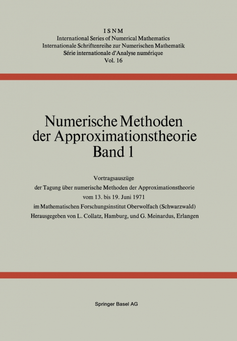 NUMERISCHE METHODEN DER APPROXIMATIONSTHEORIE