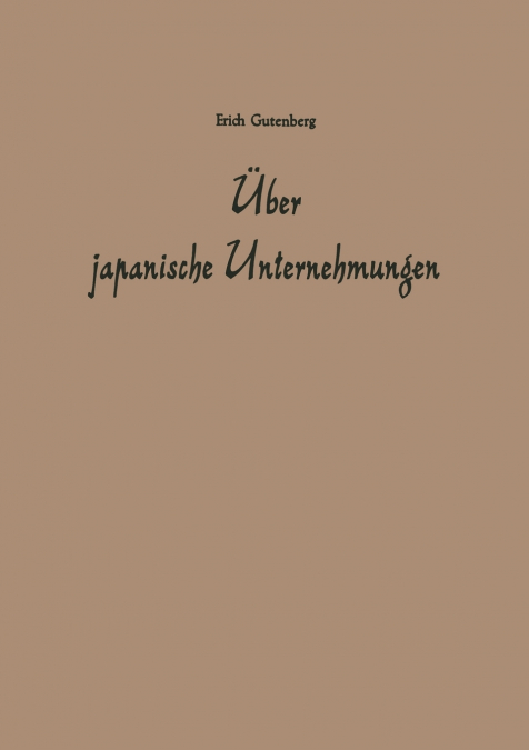 ?BER JAPANISCHE UNTERNEHMUNGEN