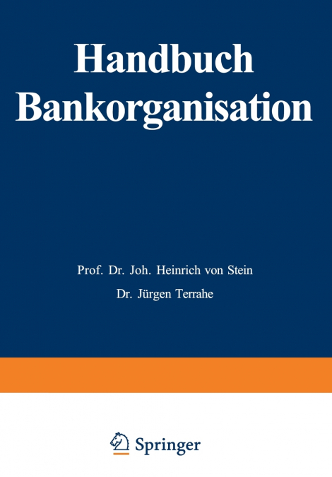 HANDBUCH BANKORGANISATION