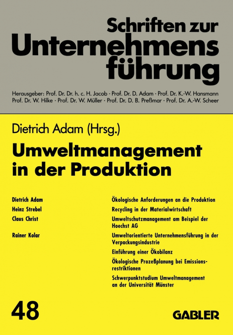UMWELTMANAGEMENT IN DER PRODUKTION