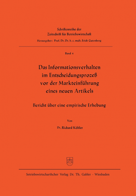 DAS INFORMATIONSVERHALTEN IM ENTSCHEIDUNGSPROZE� VOR DER MAR