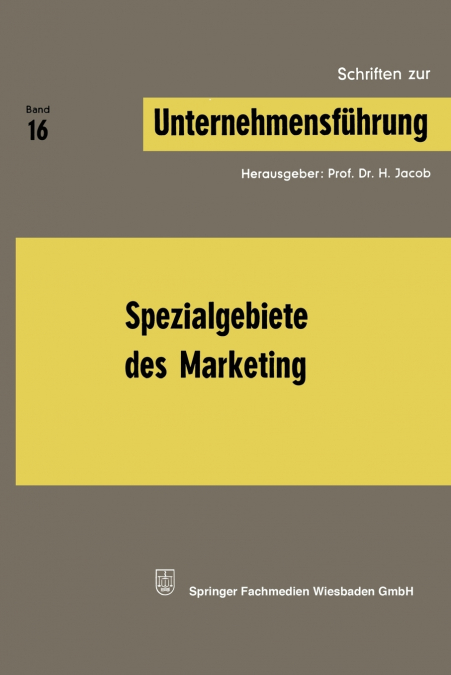SPEZIALGEBIETE DES MARKETING