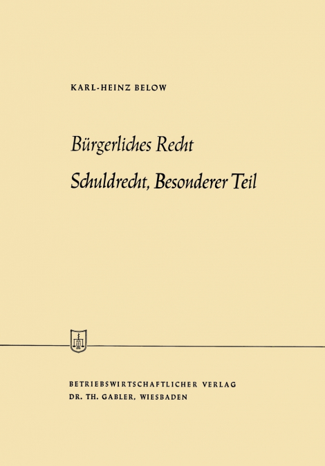 BURGERLICHES RECHT ALLGEMEINER TEIL