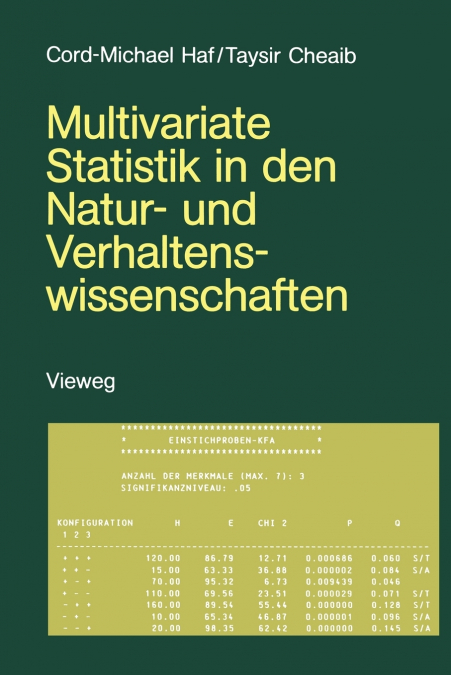 MULTIVARIATE STATISTIK IN DEN NATUR- UND VERHALTENSWISSENSCH