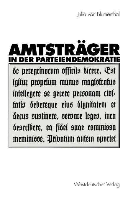 AMTSTRAGER IN DER PARTEIENDEMOKRATIE