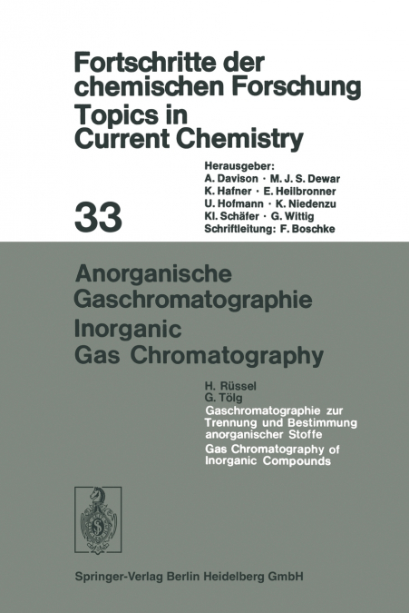 ANORGANISCHE GASCHROMATOGRAPHIE / INORGANIC GAS CHROMATOGRAP