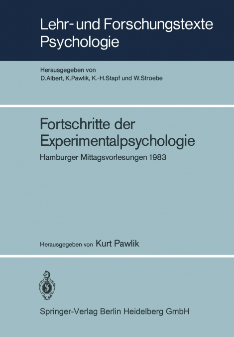 FORTSCHRITTE DER EXPERIMENTALPSYCHOLOGIE