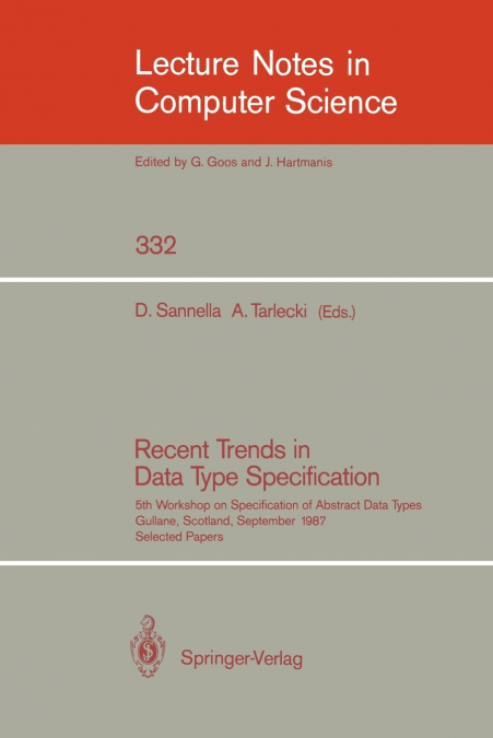 RECENT TRENDS IN DATA TYPE SPECIFICATION