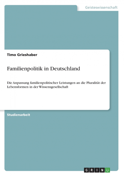 FAMILIENPOLITIK IN DEUTSCHLAND
