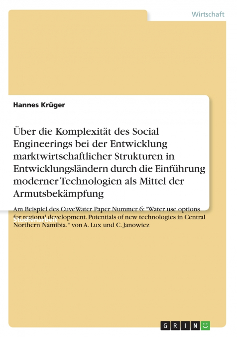 DIE KOMPLEXITAT DES SOCIAL ENGINEERINGS IN DER ENTWICKLUNG M