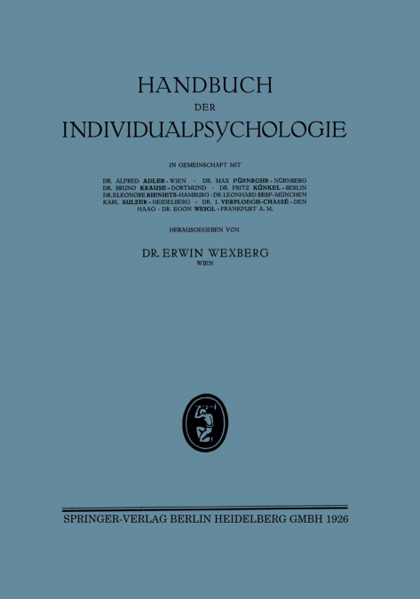 HANDBUCH DER INDIVIDUALPSYCHOLOGIE
