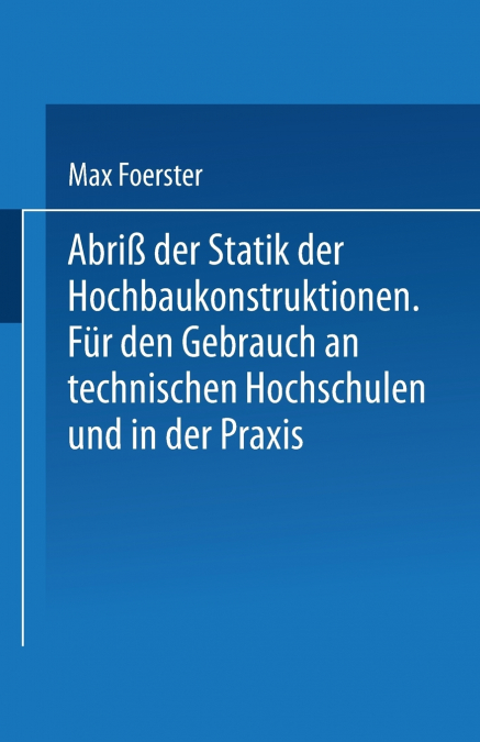 ABRI DER STATIK DER HOCHBAUKONSTRUKTIONEN
