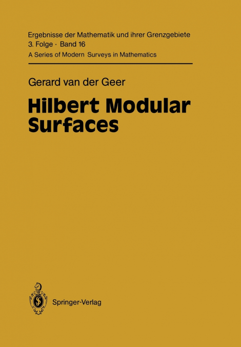 HILBERT MODULAR SURFACES