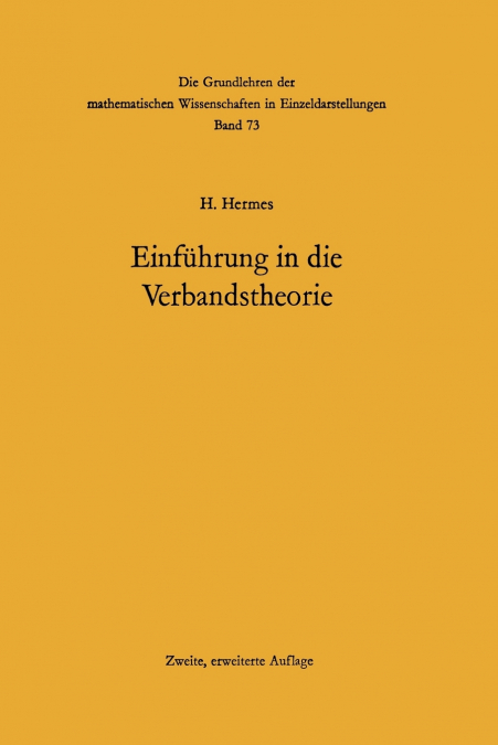 EINFUHRUNG IN DIE VERBANDSTHEORIE