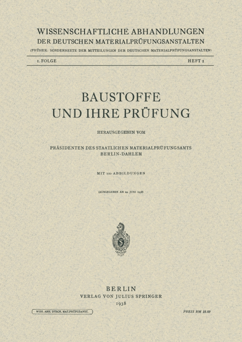 BAUSTOFFE UND IHRE PRUFUNG