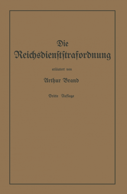 DIE REICHSDIENSTSTRAFORDNUNG (RDSTO)