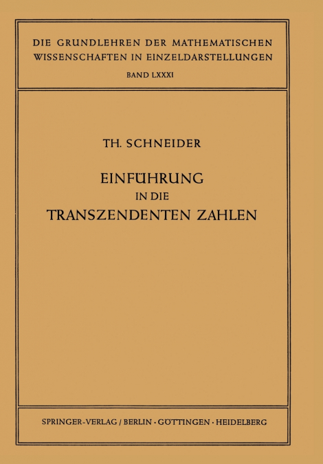 EINFUHRUNG IN DIE TRANSZENDENTEN ZAHLEN