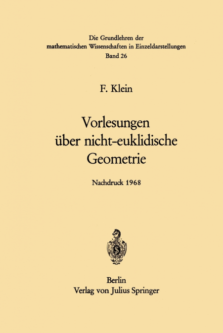 VORLESUNGEN UBER NICHT-EUKLIDISCHE GEOMETRIE