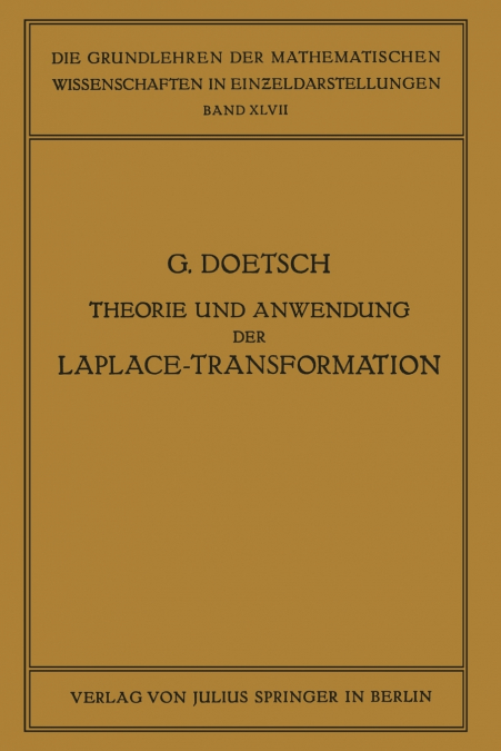 TABELLEN ZUR LAPLACE-TRANSFORMATION UND ANLEITUNG ZUM GEBRAU