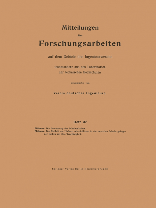 DIE BERECHNUNG DER SCHEIBENKOLBEN. DER EINFLUSS VON LOCHERN