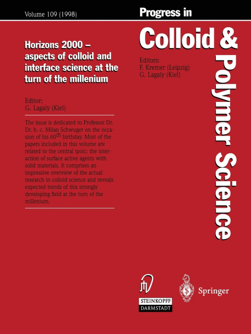 HORIZONS 2000 ASPECTS OF COLLOID AND INTERFACE SCIENCE AT TH