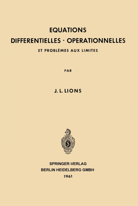 EQUATIONS DIFFERENTIELLES OPERATIONNELLES