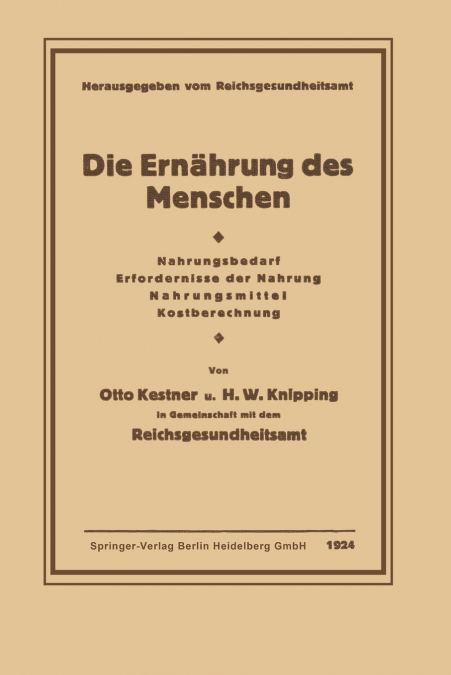 DIE ERNAHRUNG DES MENSCHEN