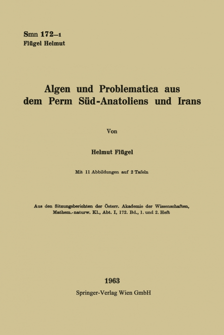 ALGEN UND PROBLEMATICA AUS DEM PERM SUD-ANATOLIENS UND IRANS