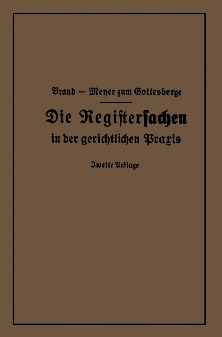 DIE REGISTERSACHEN