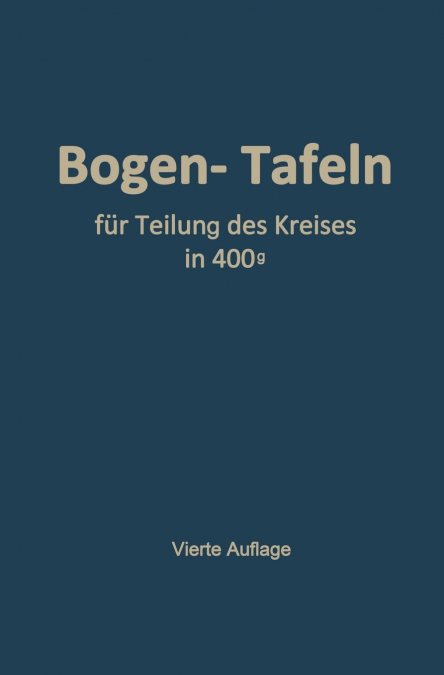 TASCHENBUCH ZUM ABSTECKEN VON KREISBOGEN MIT UND OHNE ?BERGA