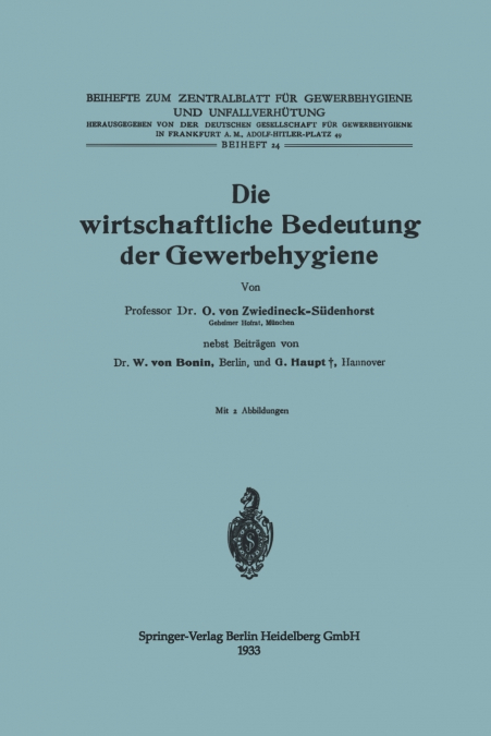 DIE WIRTSCHAFTLICHE BEDEUTUNG DER GEWERBEHYGIENE