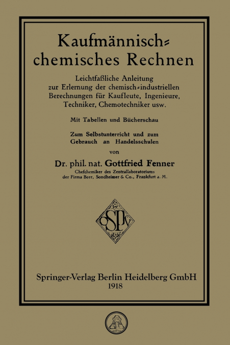 KAUFMANNISCH-CHEMISCHES RECHNEN