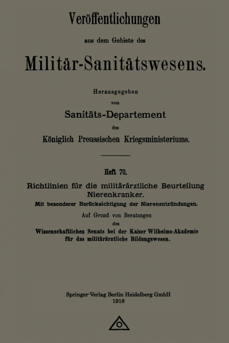 RICHTLINIEN FUR DIE MILITARARZTLICHE BEURTEILUNG NIERENKRANK