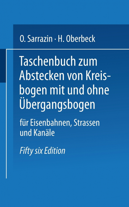 TASCHENBUCH ZUM ABSTECKEN VON KREISBOGEN MIT UND OHNE UBERGA