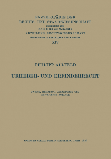 URHEBER- UND ERFINDERRECHT