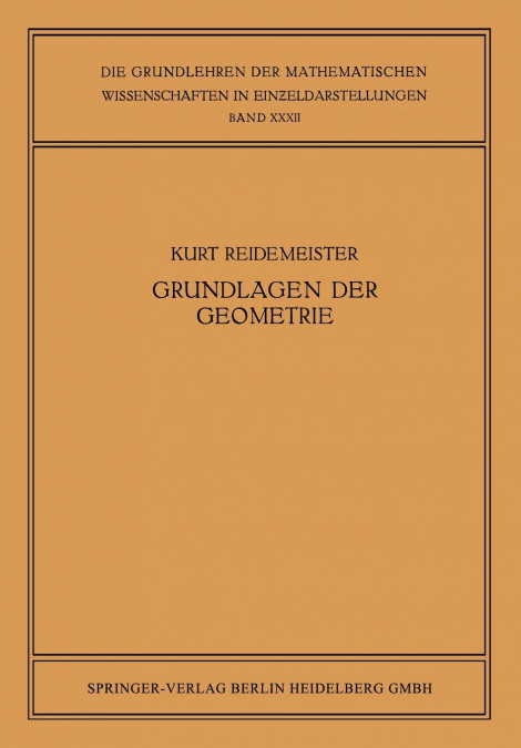 VORLESUNGEN UBER GRUNDLAGEN DER GEOMETRIE