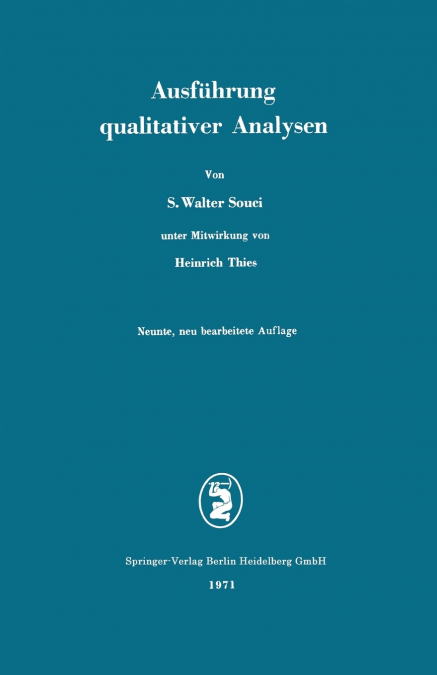 ANLEITUNG ZUM PRAKTIKUM DER ANALYTISCHEN CHEMIE IN DREI TEIL