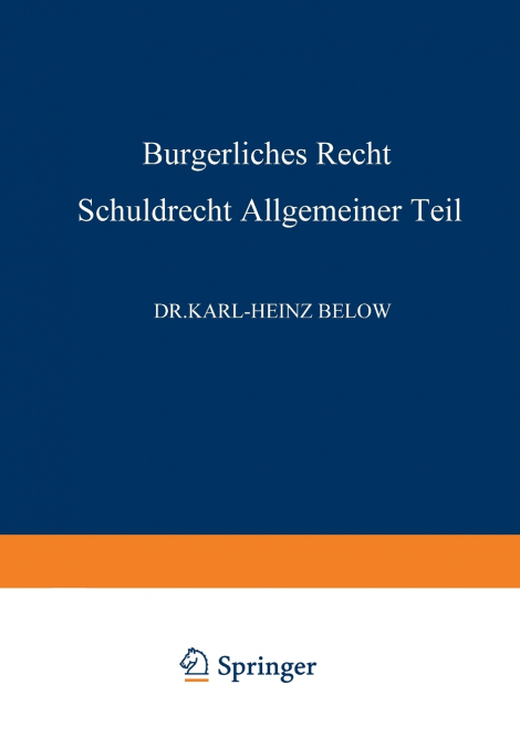BURGERLICHES RECHT ALLGEMEINER TEIL