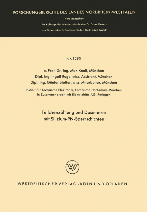 TEILCHENZAHLUNG UND DOSIMETRIE MIT SILIZIUM-PN-SPERRSCHICHTE