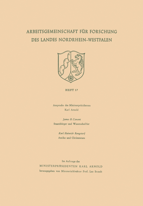 ANSPRACHE DES MINISTERPRASIDENTEN. STAATSBURGER UND WISSENSC