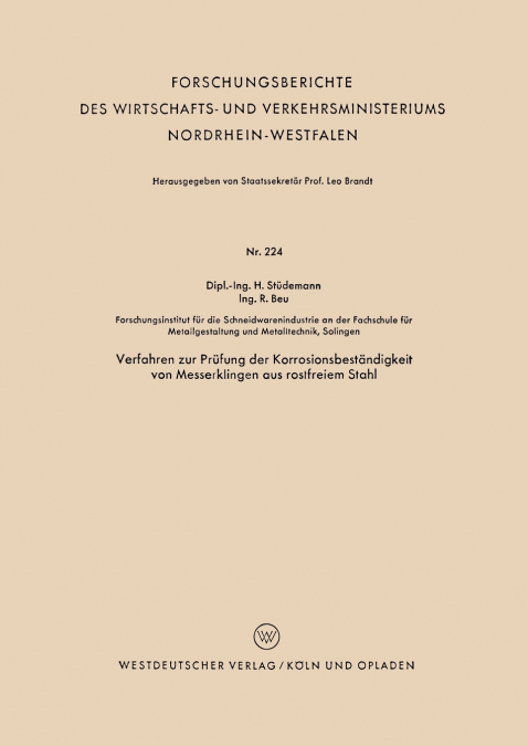 VERFAHREN ZUR PRUFUNG DER KORROSIONSBESTANDIGKEIT VON MESSER