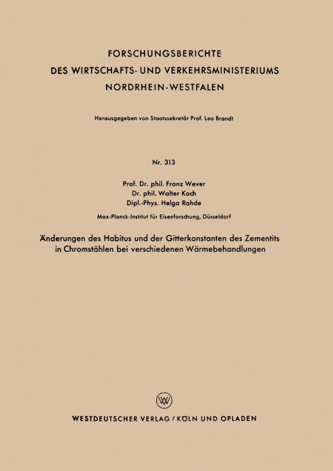 ?NDERUNGEN DES HABITUS UND DER GITTERKONSTANTEN DES ZEMENTIT